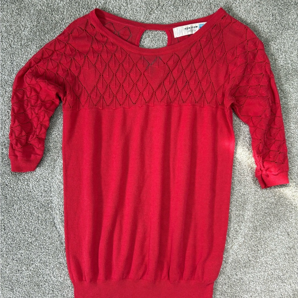Sparrow Red Textured Women's Sweater